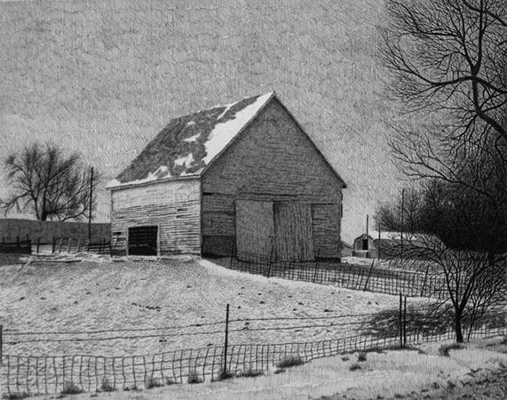 Corn Crib Drawing