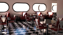Diner Interior Experiment with Filmic